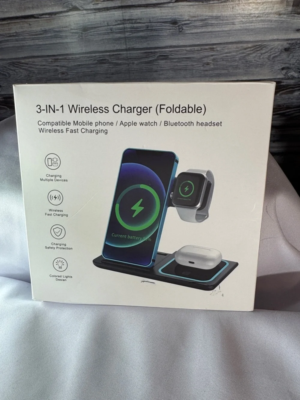 3-in-1 Wireless Charger Foldable Fast Charging Station Phone Watch